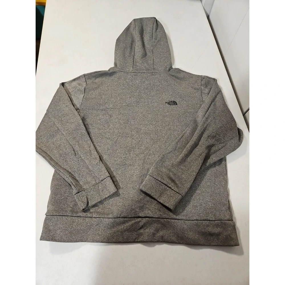 The North Face Mens Large Heathered Gray Hoodie Pullover Logo Pocket (1685
